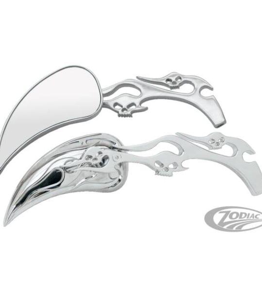 Set specchietti Meteor con teschi e fiamme