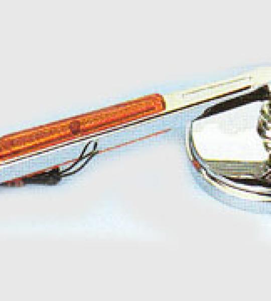 Specchio sx con decoro dorato rotondo Phantom II con freccia per Harley Davidson