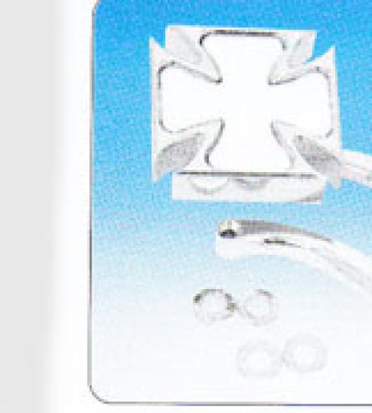Specchio dx/sx cromato croce di malta in alluminio Billet per Harley Davdison