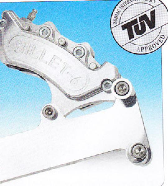Pinza posteriore nera senza staffa a 6 pistoni per Harley FXR 1982-1994 e Dyna 1990-1999, Softail 2000-2007  con disco di serie da 11 1/2