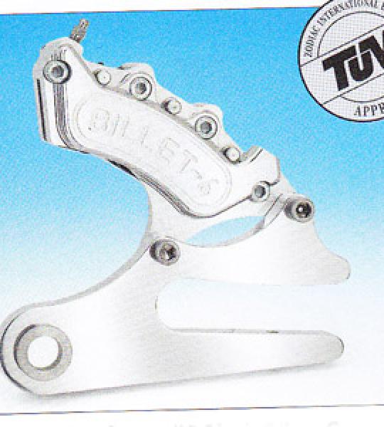 Pinza posteriore lucidata con staffa a 6 pistoni per Harley Dyna 1990-1999 con disco di serie da 11 1/2