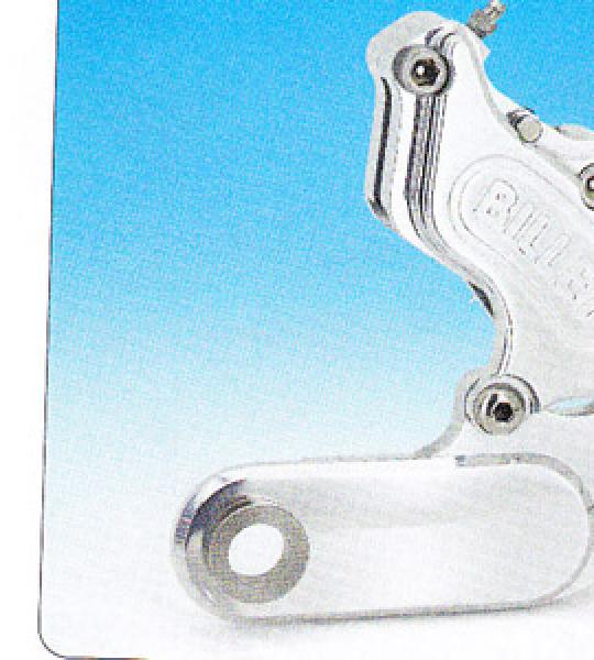 Solo staffa per pinza posteriore nera a 4-6 pistoni per Harley Softail 4 marce 1984-1987 con disco di serie da 11 1/2