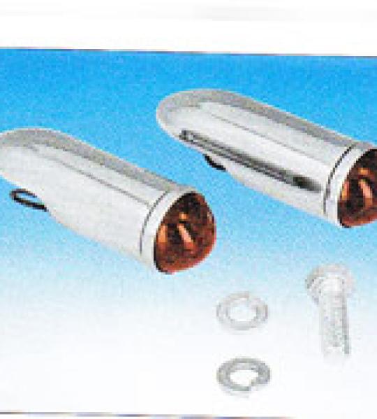 Luci Derringer con lenti rosse per supporti parafango per Harley Softail