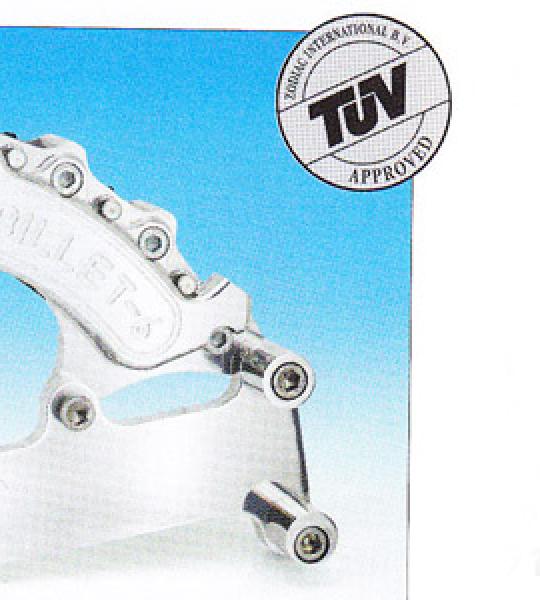 Pinza posteriore lucidata con staffa a 6 pistoni per Harley Softail 2000-2007 con disco di serie da 11 1/2