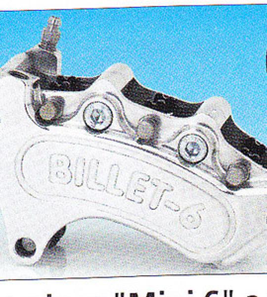Set pinza anteriore destra nera Mini 6 a 6 pistoni per Harley Sportster dal 2000 ad oggi con disco di serie da 11 1/2, Dyna 2000-2005 con disco di serie da 11 1/2 da 