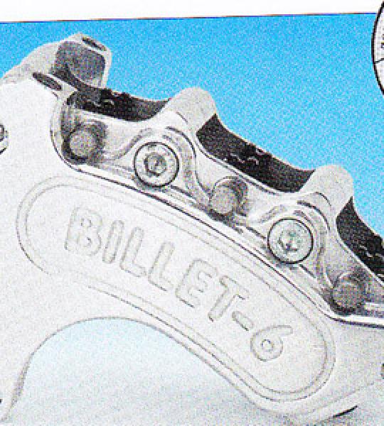 Set pinza destra e sinistra lucidata Mini 6 a 6 pistoni per Harley modelli dal 2000 ad oggi con disco da 13, escluso Springer e Dyna dal 2006 ad oggi