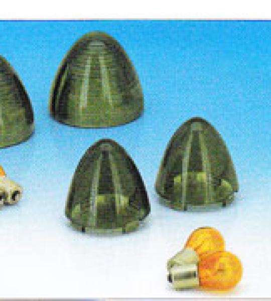 Kit lenti bullet fumè completa di lampadina per frecce posteriori per Harley Davidson FLH/FLt e Heritage Softail dal 1986 ad oggi