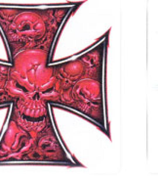 Kit decalco Red skull cross 10.2x10.1