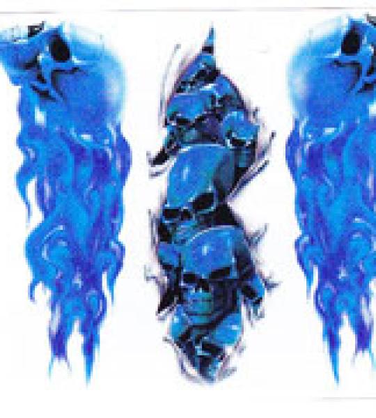 Kit adesivi dx-sx-centrale Blue Skull