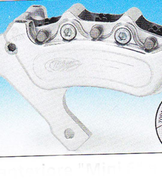 Set pinza anteriore destra lucidato Mini 6 a 6 pistoni si monta senza staffe extra sull e forcelle Fat Bubba e Naked Bubba con disco da 11 1/2