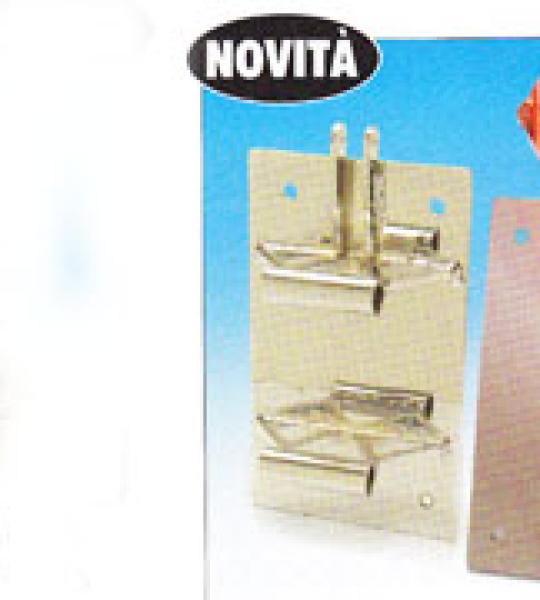 Staffa portatarga in acciaio inox cromato con staffe di montaggio per fanale Rapide