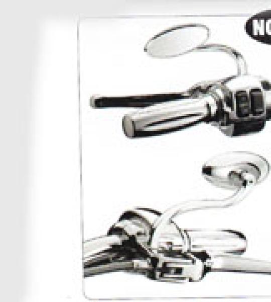 Specchio cromato dx/sx Ellipse Rebuffini in alluminio per Harley Davidson
