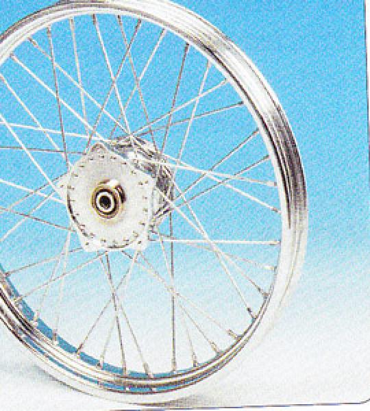 Ruota anteriore assemblata da 21 con raggi cromati  per Harley FX e Sportster dal 1974 al 1977