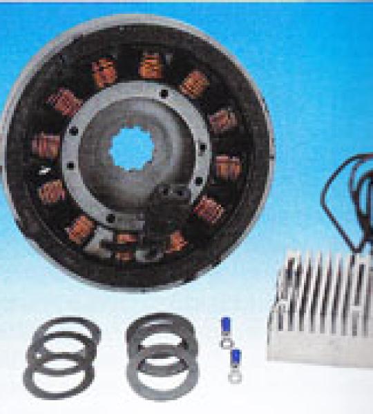 Kit alternatore completo da 32 Amp con regolatore cromato per Harley Davidson FL/FX 1970-1989, FXR 1982-1994, FLH/FLT 1980-1998, Softail 1990-1999 e Dyna 1993-1998