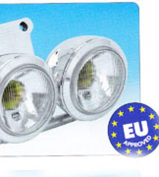 Kit fanale anteriore stile con vetro piattoin alluminio billet 12V 55W H3