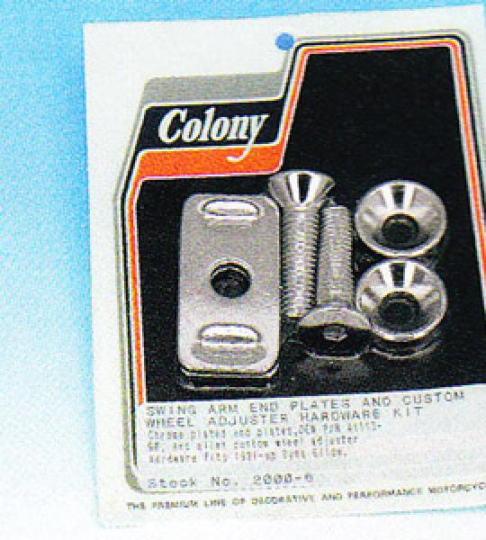 Kit piastre forcellone e regoli perno ruota posteriore con minuteria per Harley Dyna dal 1991 ad oggi